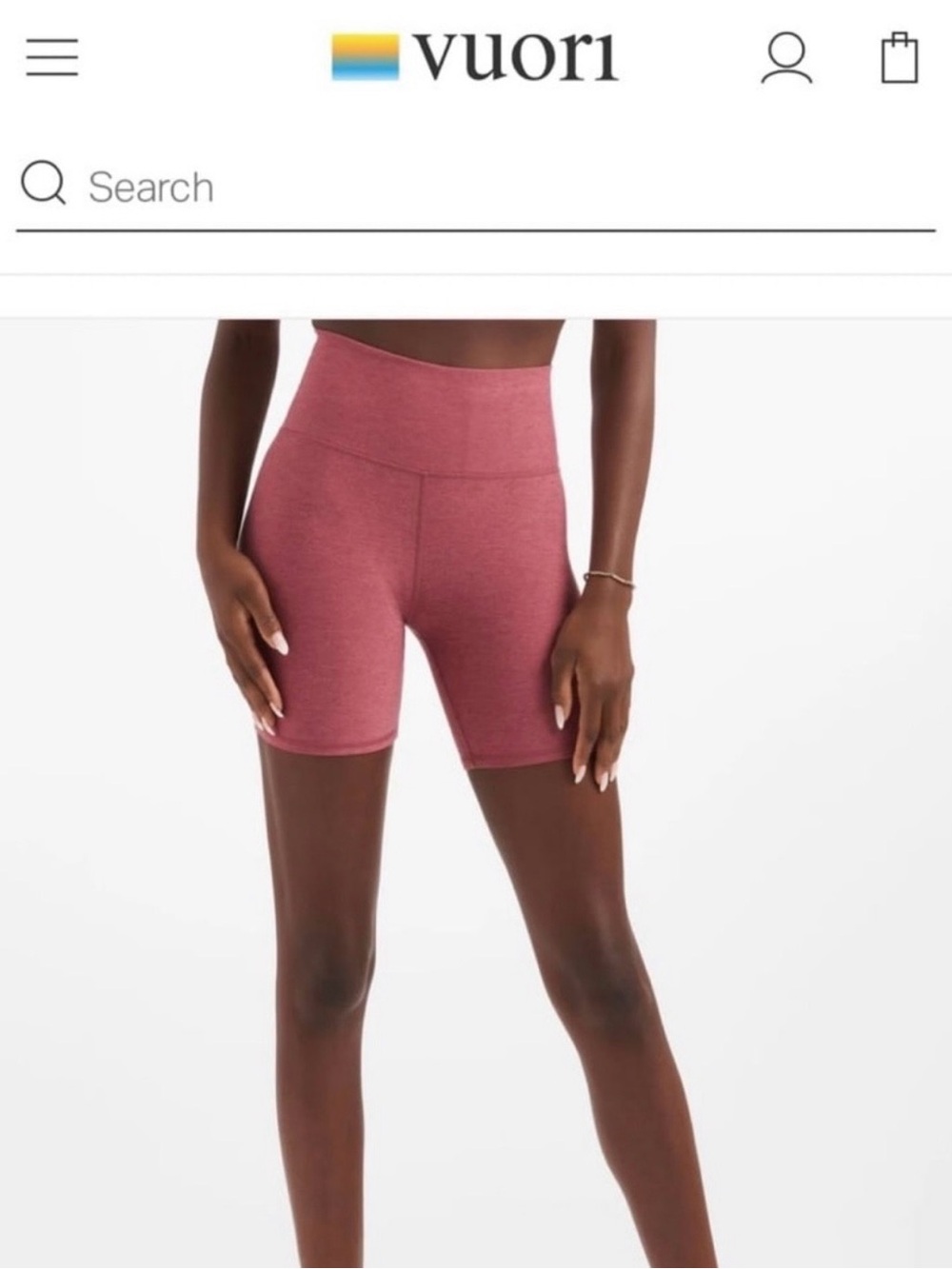 Vuori Clean Elevation Shorts in Desert Rose Heather